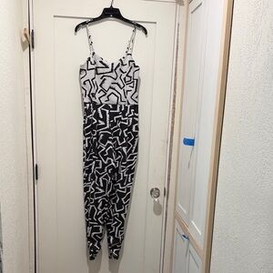 Graphic Black and White print Jumpsuit